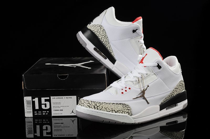 Air Jordan 3 Men Shoes Black//White Online